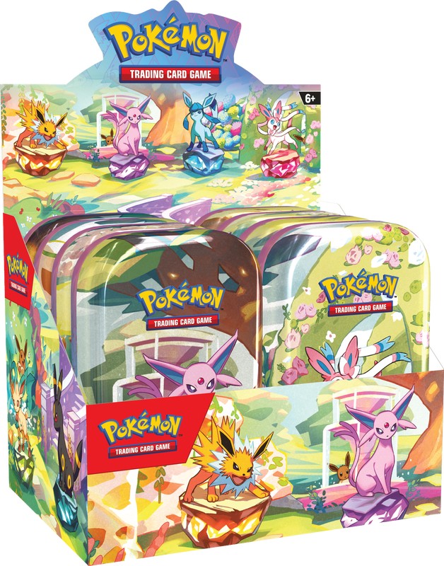 Pokemon 8.5 Prismatic Evolutions Mini Tins [x8-Tin] Display