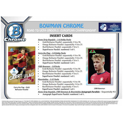 2022 Bowman Chrome Road to UEFA Under 21 European Championship Soccer Hobby 12 Box Case