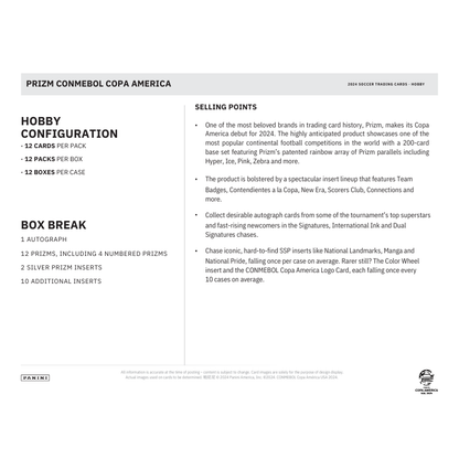 2024 Panini Prizm Conmebol Copa America Hobby Box