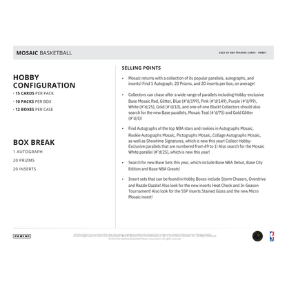 2023/24 Panini Mosaic Basketball Hobby Box