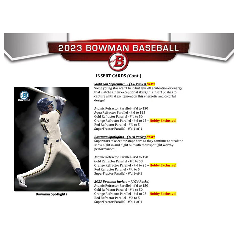 2023 Bowman Baseball Hobby Box