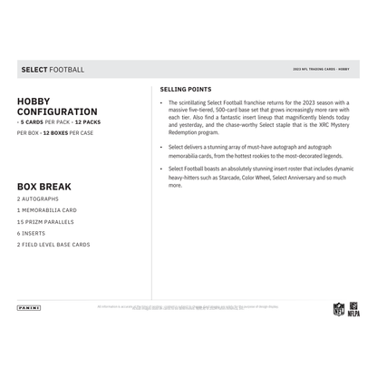 2023 Panini Select Football Hobby Box