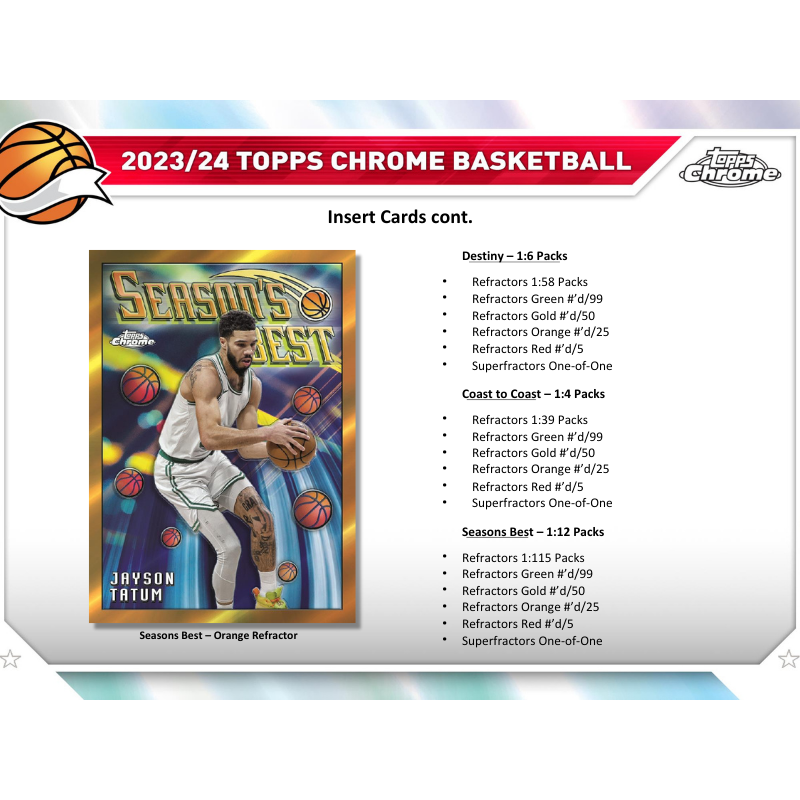2023/24 Topps Chrome Basketball Hobby Box