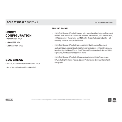 2024 Panini Gold Standard Football Hobby Box