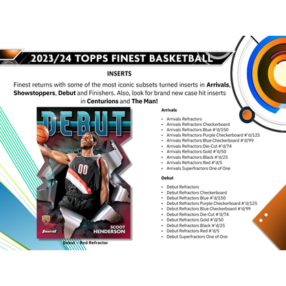 2023/24 Topps Finest Basketball Hobby 8 Box Case